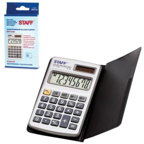 Калькулятор SТF-1008 STAFF 8 разр 2 питание 103*62 мм карман фото в интернет-магазине Аль-Калям