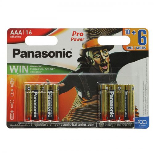 Батарейка алкалиновая Panasonic Pro Power, Цирк дю Солей, AAA, LR3-16BL фото в интернет-магазине Аль-Калям