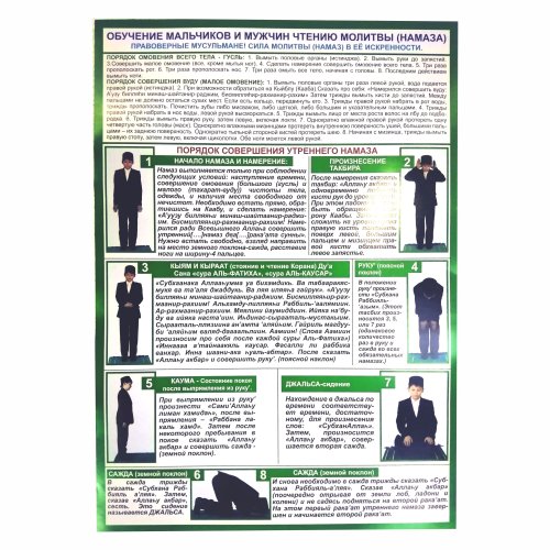 Обучение мальчиков и мужчин чтению молитвы (плакат) фото в интернет-магазине Аль-Калям