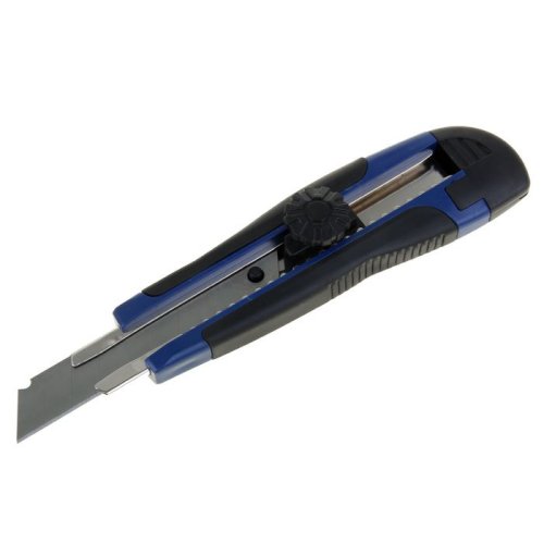 Нож универсальный TUNDRA comfort усиленный,прорезиненный,винтовой фиксатор,18 мм, 1006502 фото в интернет-магазине Аль-Калям