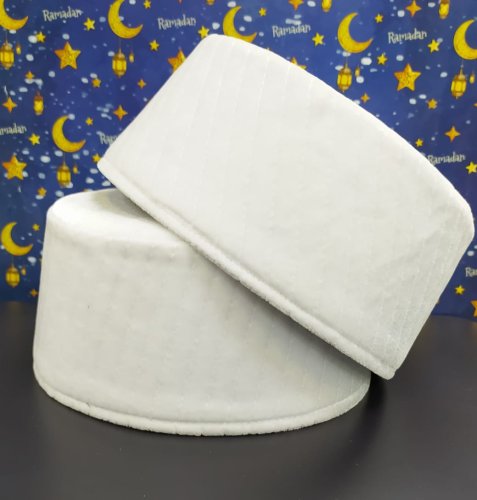 Тюбетейка без рисунка белые фото в интернет-магазине Аль-Калям